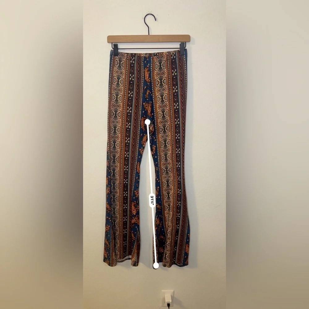 Windsor Printed Flare Pants Blue and Orange Boot Cut - Picture 5 of 6